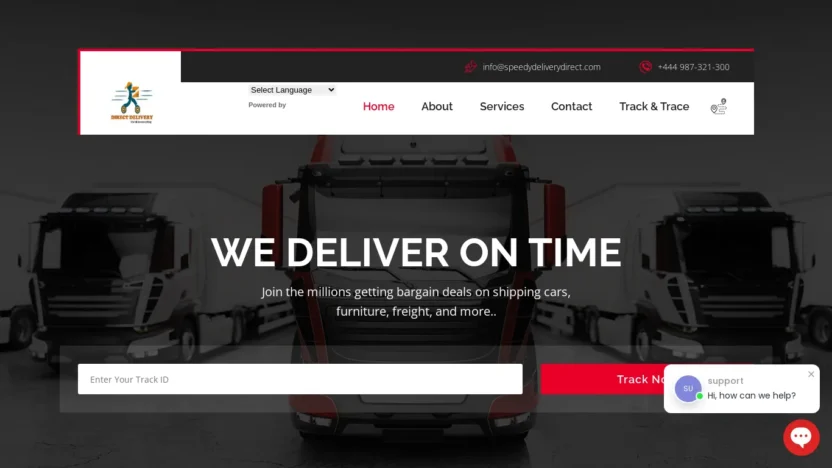 A screenshot of Speedydeliverydirect.com