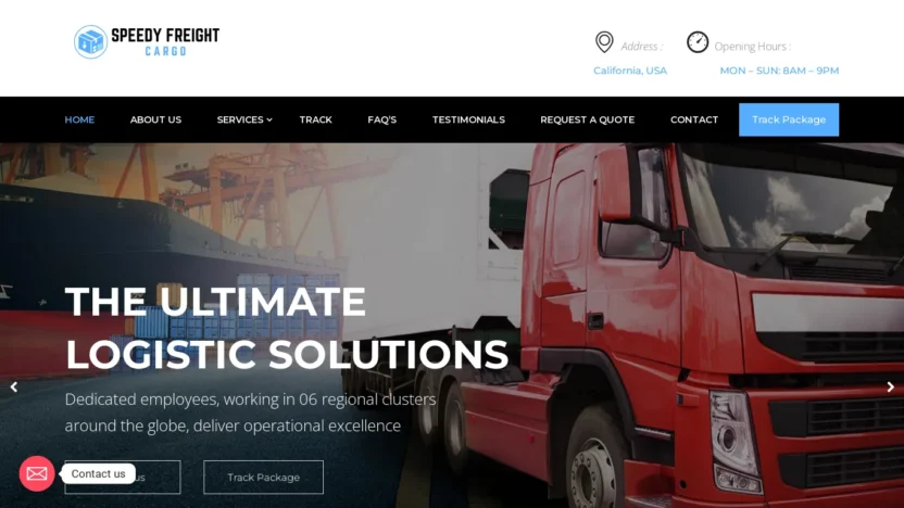 A screenshot of Speedyfreightcargo.com