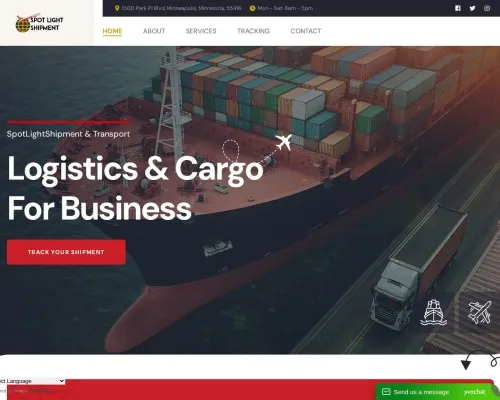 Screenshot of Scam Courier Spotlightshipment.com