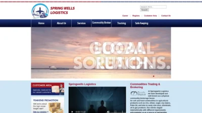 A screenshot of Springwellslogistics.com