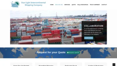 A screenshot of Starlightintercontinentalshippingcompany.com