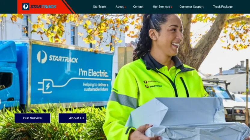A screenshot of Startrackcargo.com