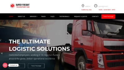 A screenshot of Superfreighttransportion.com