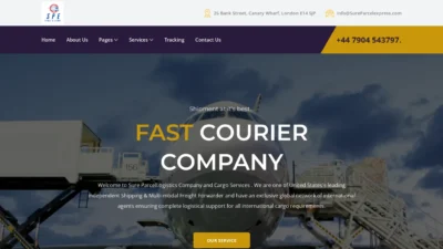 A screenshot of Sureparcelexpress.com