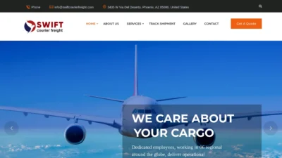 A screenshot of Swiftcourierfreight.com
