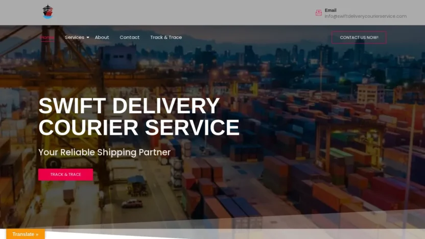 A screenshot of Swiftdeliverycourierservice.com