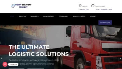 A screenshot of Swiftdeliveryfreight.com