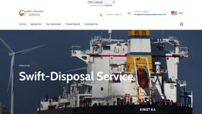 A screenshot of Swiftdisposalservice.com