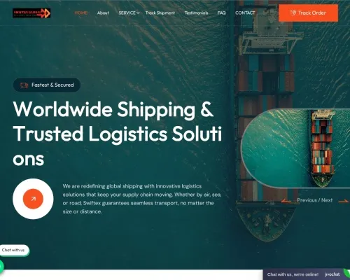 Screenshot of Scam Courier Swiftexglobaldeliveryservices.com