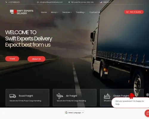 Screenshot of Scam Courier Swiftexpertsdelivery.com