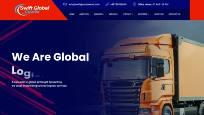 A screenshot of Swiftglobalcourier.com