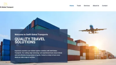 A screenshot of Swiftglobaltransports.com