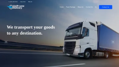 A screenshot of Swiftlanedelivery.com