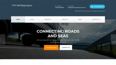 A screenshot of Swiftmegaexpress.com
