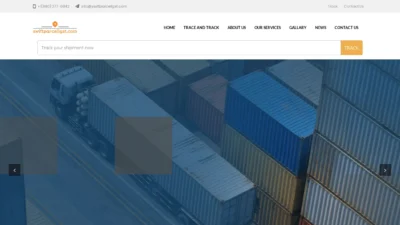A screenshot of Swiftparcellgst.com
