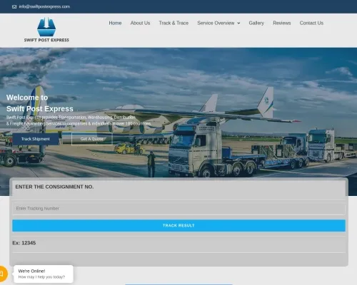 Screenshot of Scam Courier Swiftpostexpress.com
