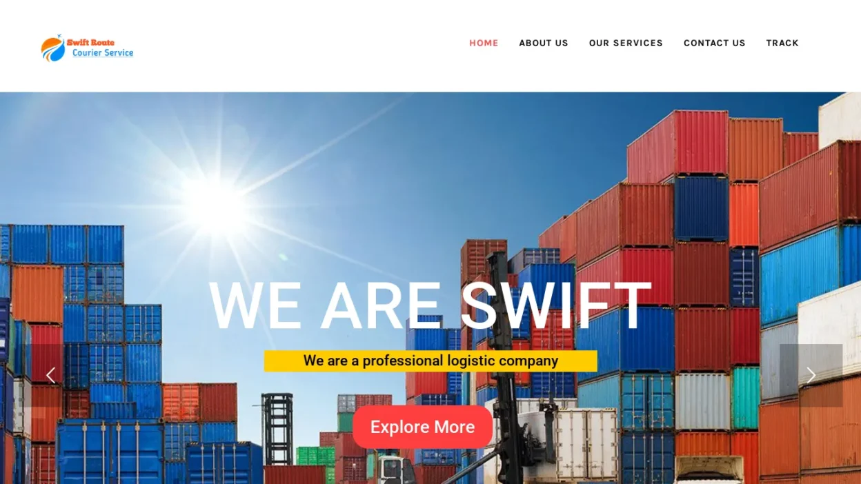 A screenshot of Swiftroutecourier.com