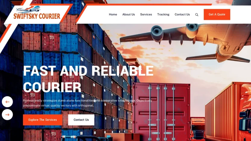 A screenshot of Swiftskycourier.com
