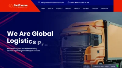 A screenshot of Swiftwavecourierservice.com