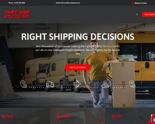 Screenshot of Scam Courier Swiftwaveexpress.com