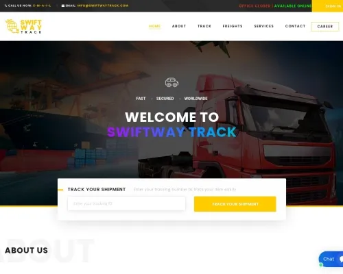 Screenshot of Scam Courier Swiftwaytrack.com
