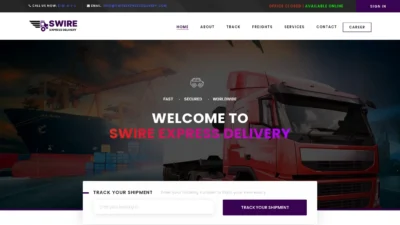 A screenshot of Swireexpressdelivery.com
