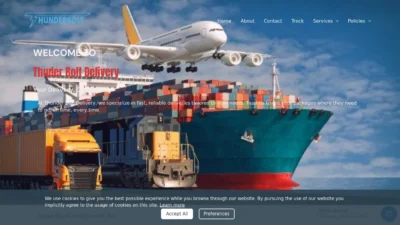 A screenshot of Thunderboltdelivery.com