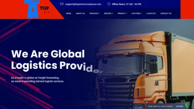 A screenshot of Topamericanexpress.com