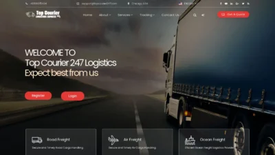 A screenshot of Topcourier247.com