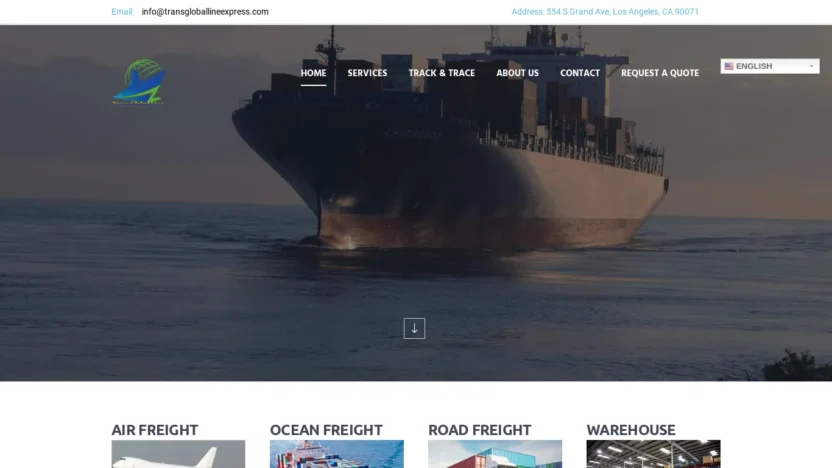A screenshot of Transgloballineexpress.com
