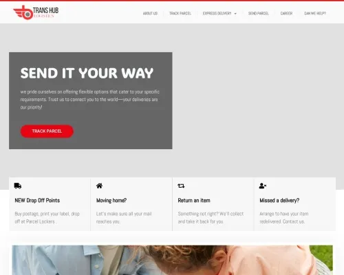 Screenshot of Scam Courier Transigohublogistics.com