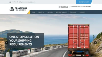 A screenshot of Transitionslogistic.com