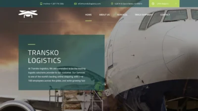 A screenshot of Transkologistics.com