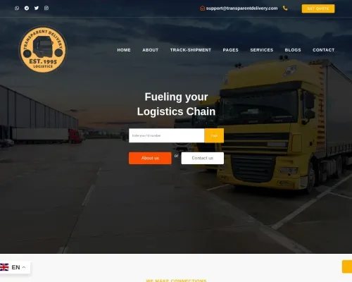Screenshot of Scam Courier Transparentdelivery.com