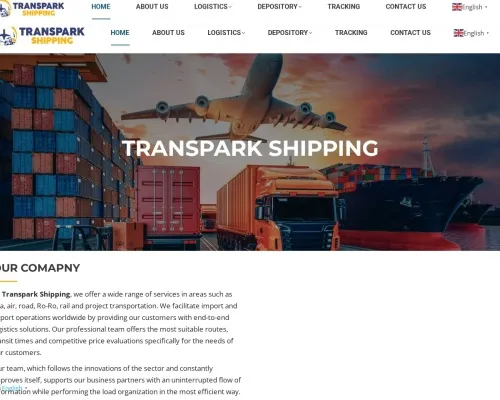 Screenshot of Scam Courier Transparkshipping.com
