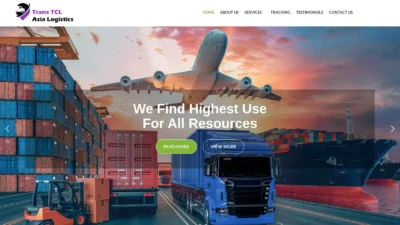 A screenshot of Transtclasialogistics.com
