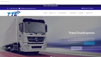 A screenshot of Transtrustexpress.com