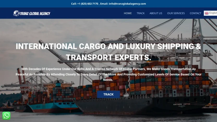 A screenshot of Tranzglobalagency.com