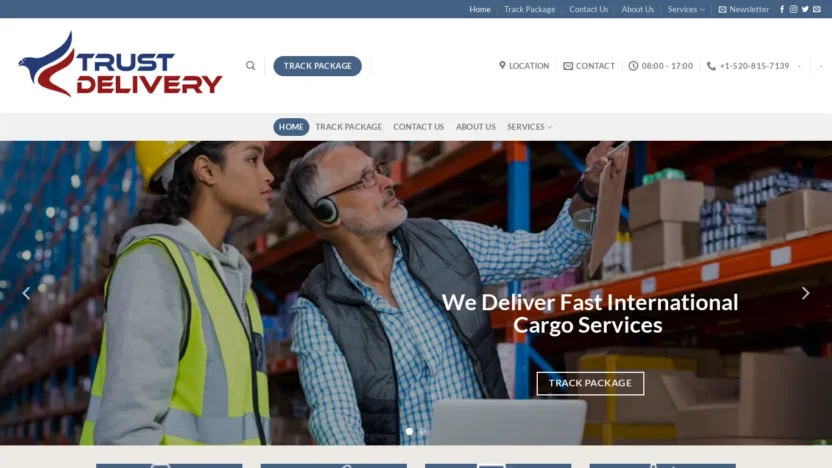 A screenshot of Trusted-deliverys.com