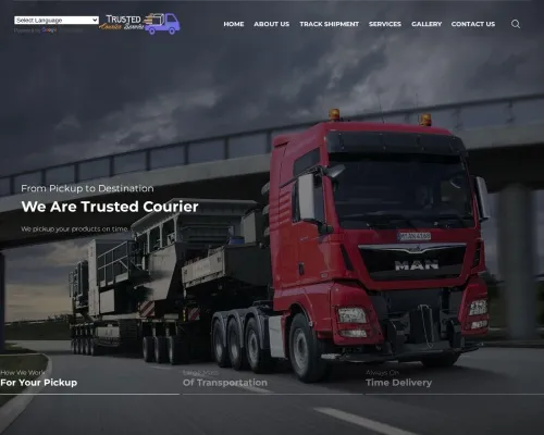 Screenshot of Scam Courier Trustedcourierservice.com