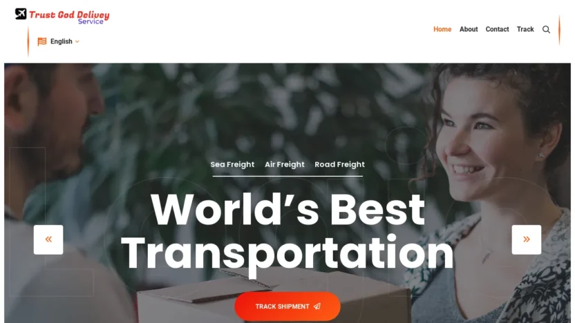 A screenshot of Trustgoddeliveryservice.com
