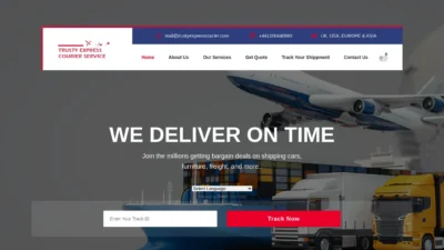 A screenshot of Trustyexpresscourier.com