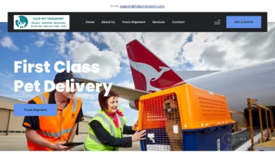 A screenshot of Tulipstransport.com