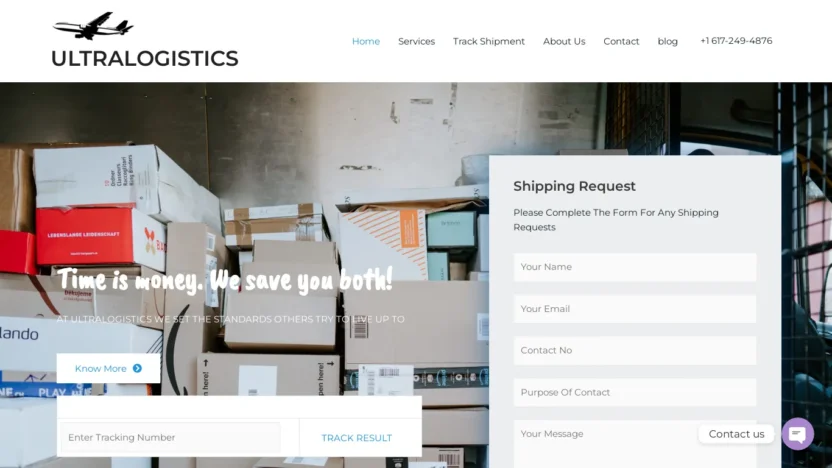 A screenshot of Ultralogisticss.agency