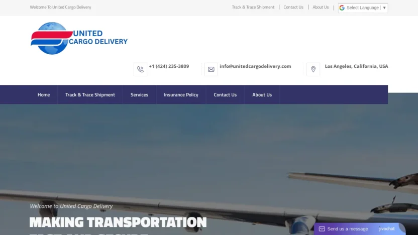 A screenshot of Unitedcargodelivery.com
