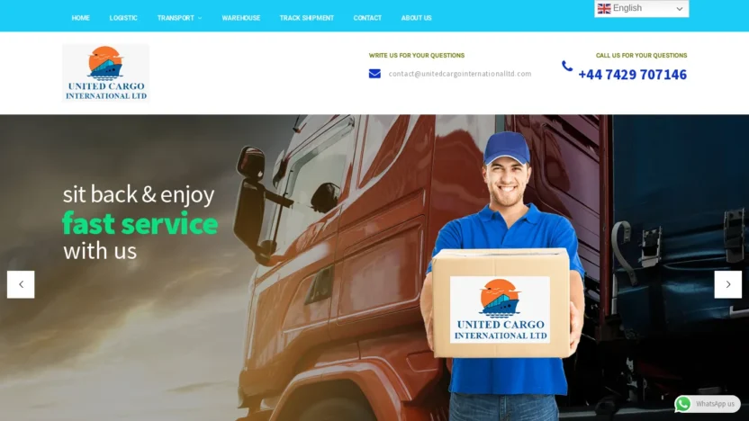 A screenshot of Unitedcargointernationalltd.com
