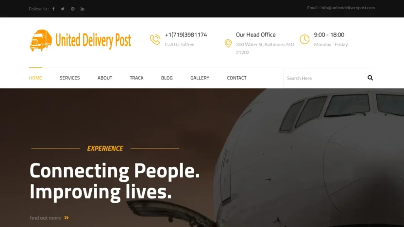 A screenshot of Uniteddeliverypost.com