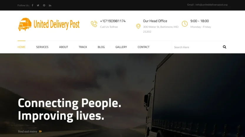 A screenshot of Uniteddeliverypost.org