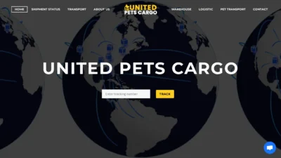 A screenshot of Unitedpetscargo.com