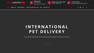 A screenshot of Unitedpetsdeliveryservices.com